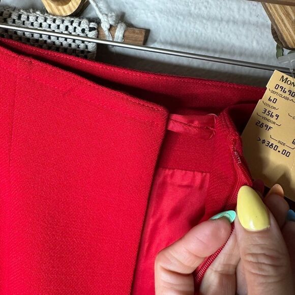 Esacada Red Wool Blend Pencil Skirt Size 36 - Picture 7 of 7